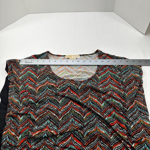 Michael Michael Kors Women's Small Petite Short Sleeve Top Multicolor Preowned - Picture 8 of 11
